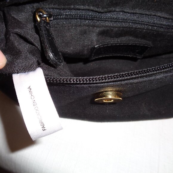 MARIO VALENTINO Mini Bag Black Canvas and Black Croc Embossed Leather - Picture 14 of 14